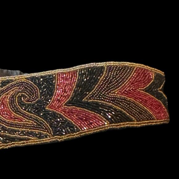 Vtg Alexon Mid Century Style Beaded Statement Waist Belt main image 4